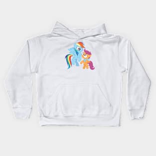 Rainbow Dash and Scootaloo 1 Kids Hoodie